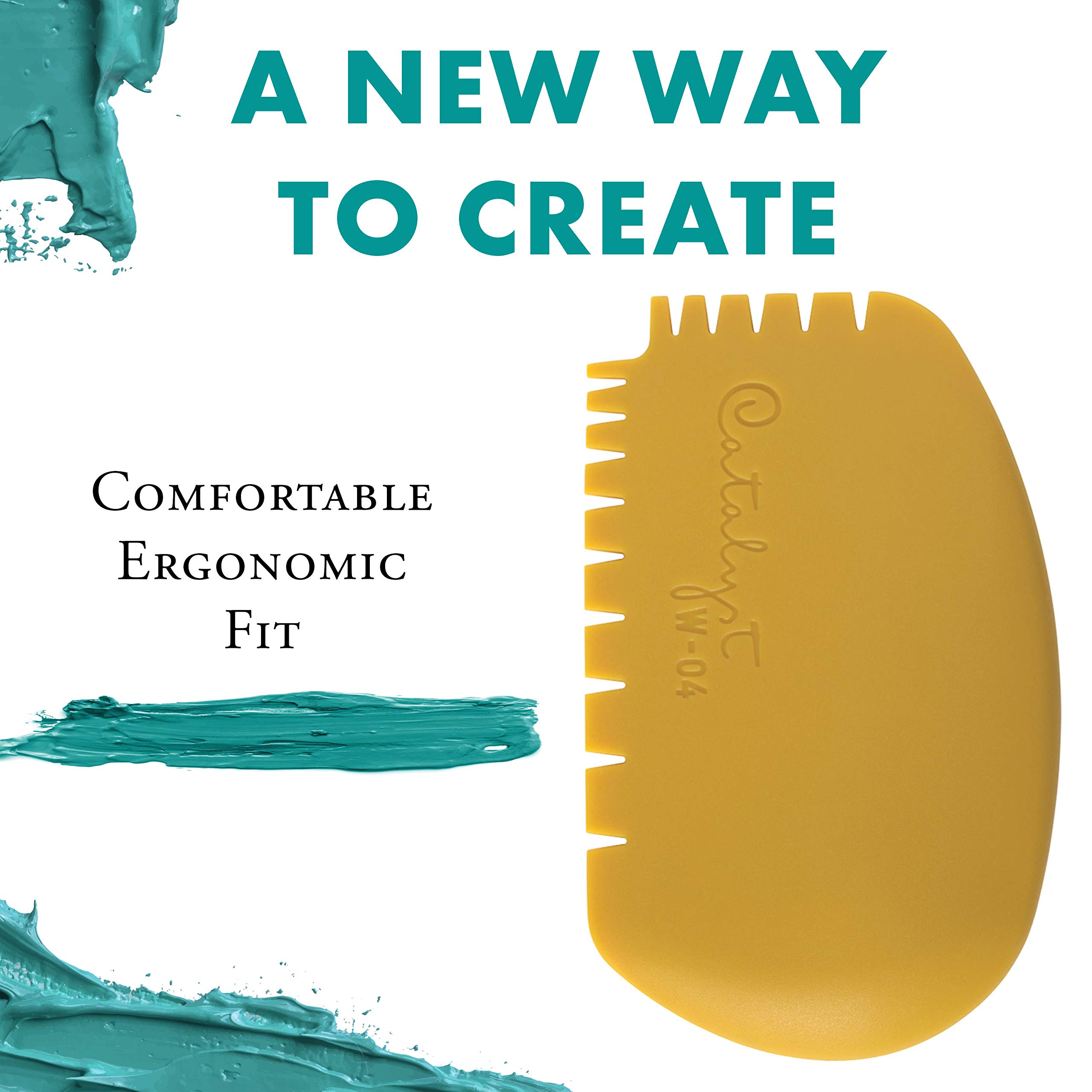 Princeton Artist Brush Catalyst Silicone Wedge Tool, Yellow W-04 - Image 4