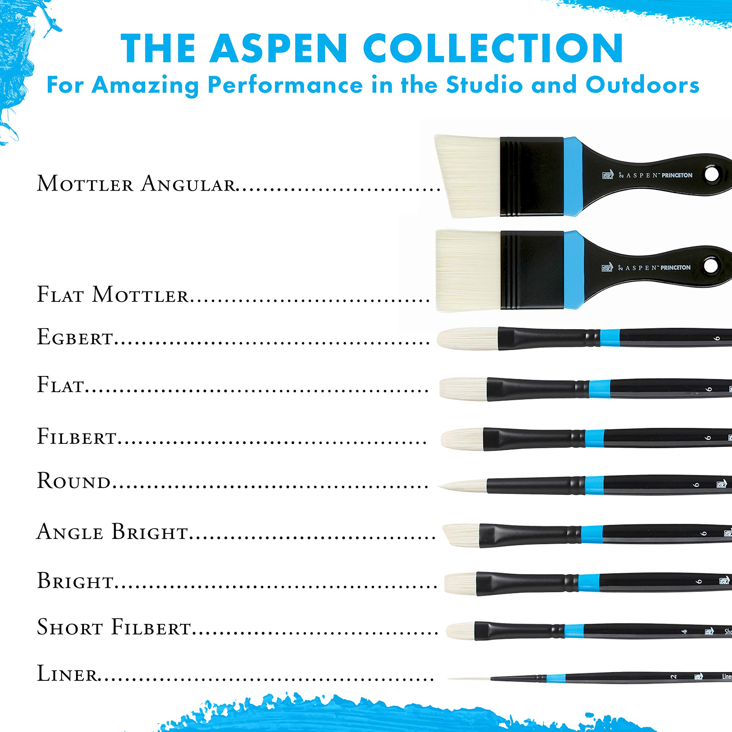 Princeton Aspen Flat Mottler Brush, Synthetic, Short Handle, Size 3 inch, 1 Count - Image 5