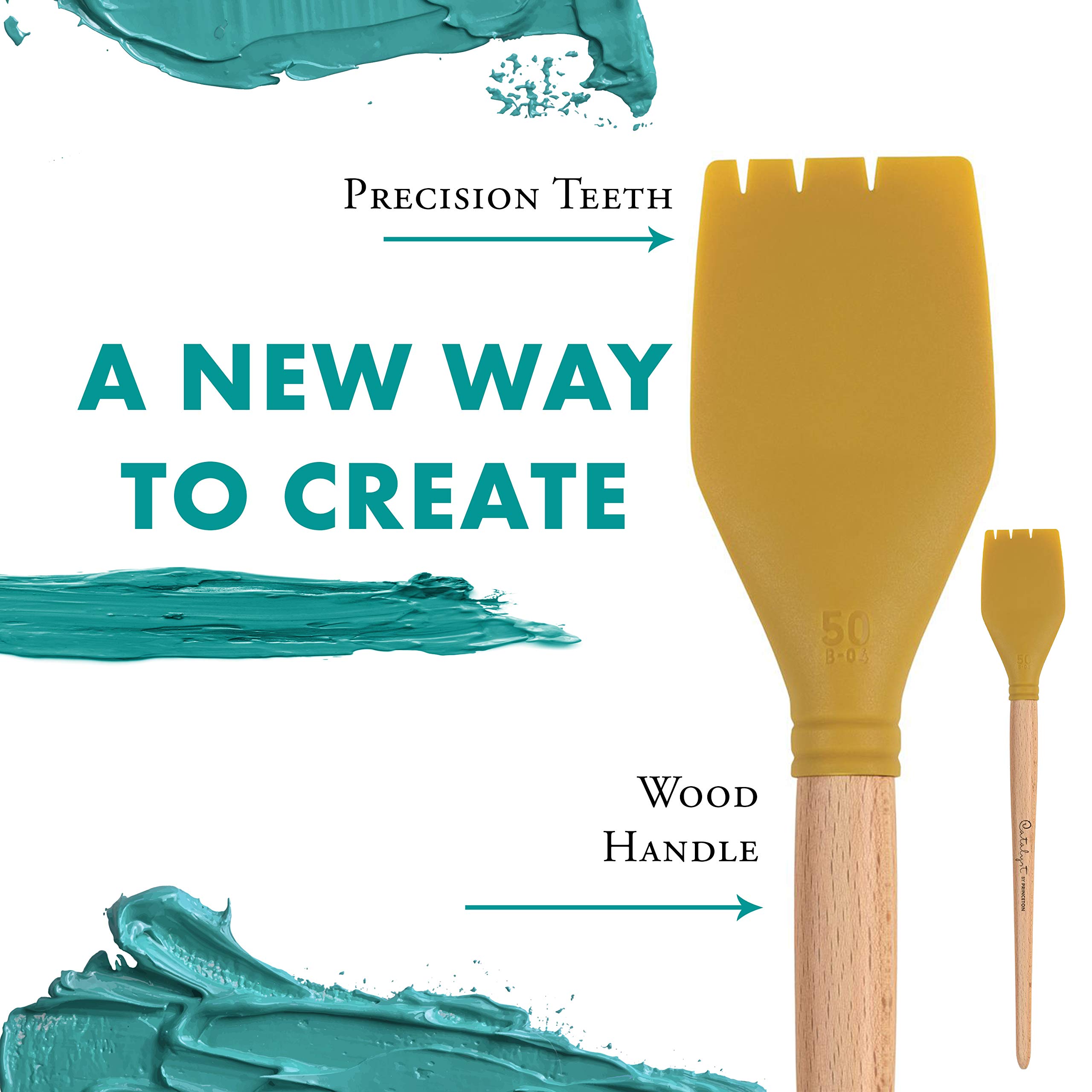 Princeton Catalyst Tools, Art Supplies for Texturizing and Moving Paint, Silicone Blade- 50mm, Yellow - Image 4