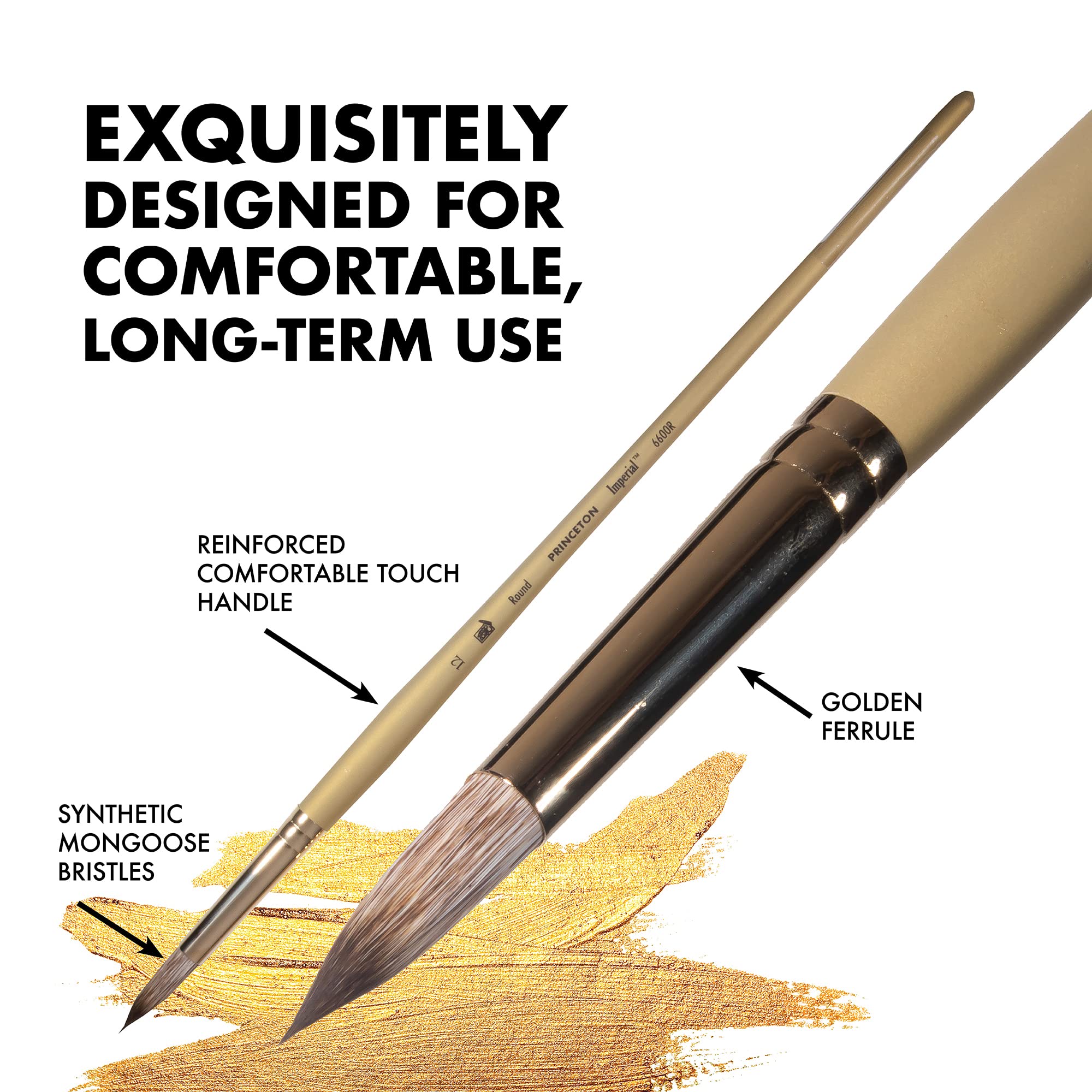 Princeton Imperial Paintbrush, Size 10, Gold - Image 6
