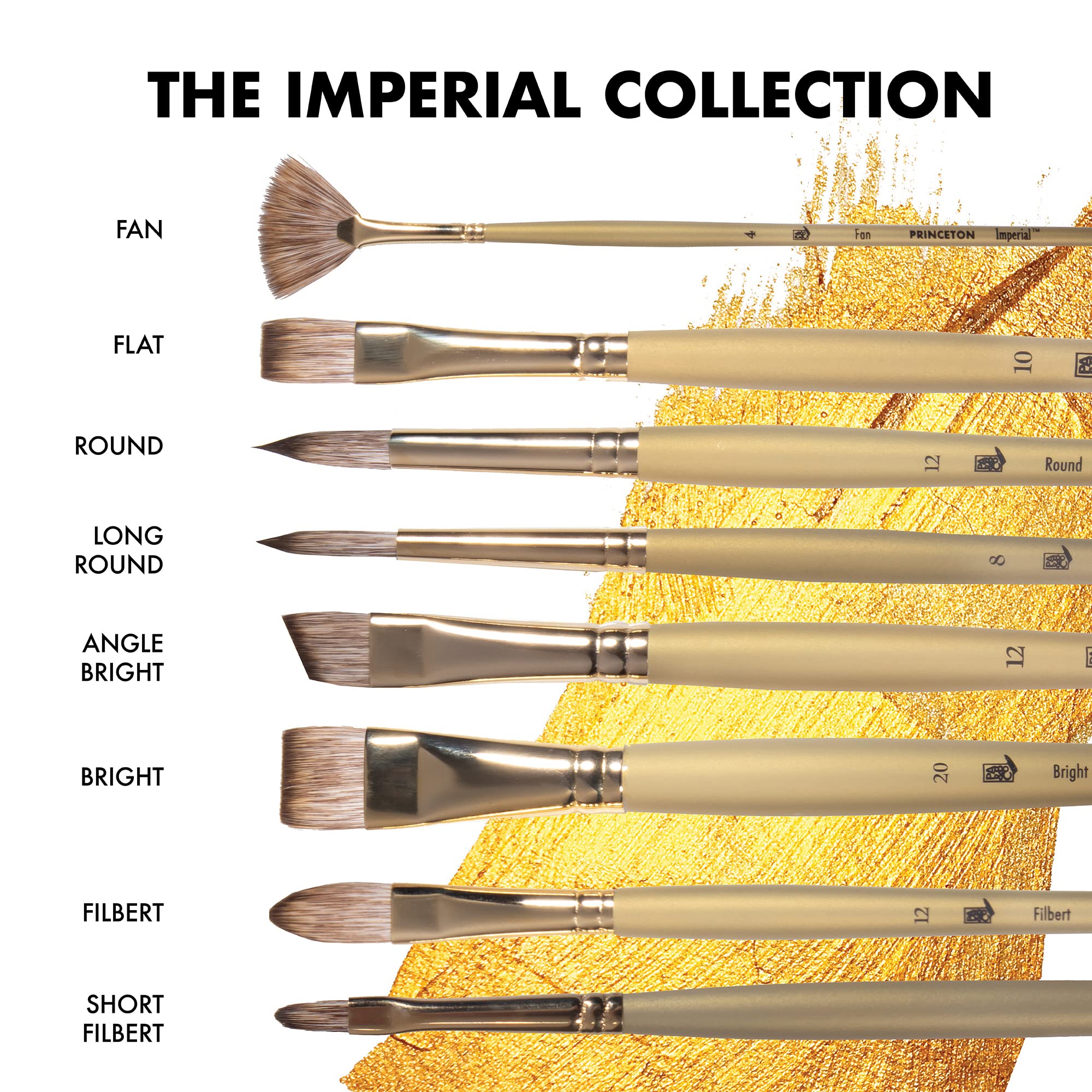Princeton Imperial Paintbrush, Size 10, Gold - Image 7