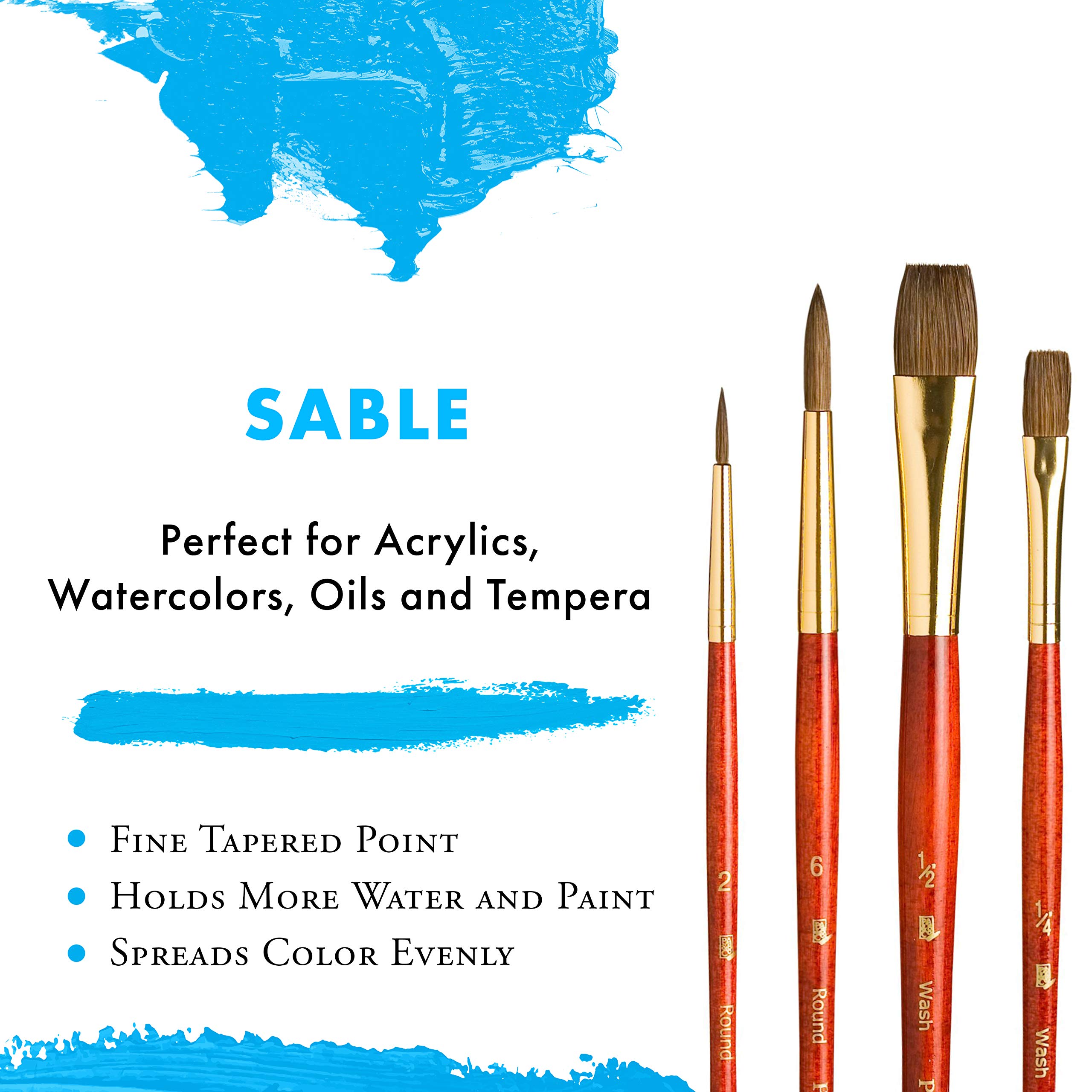 Princeton RealValue Brush Set, Natural, Red Handle, Natural Camel, 4 Piece, 1 Count - Image 4